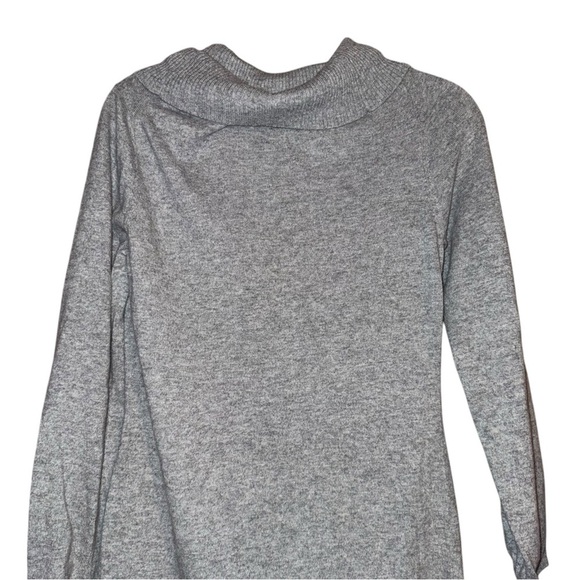 BODEN Cotton Cashmere Rabbit Fur Blend Cowl Neck Sweater Midi Dress Gray Size 14 - Picture 12 of 16